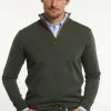 Discount River Woods Custom fit basic merinotrui opstaande kraag forest mix -