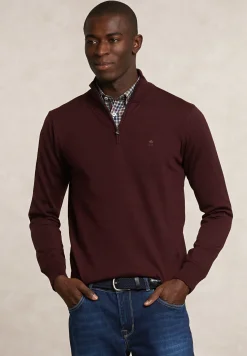 Discount River Woods Custom fit basic merinotrui halve rits porto mix -