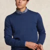Discount River Woods Custom fit basic merinotrui ronde hals denim blue mix -