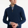 Discount River Woods Custom fit basic merinotrui opstaande kraag twilight mix -