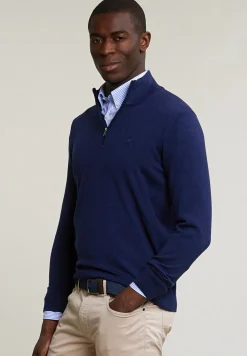 Outlet River Woods Custom fit basic merinotrui dk royal blue mix -