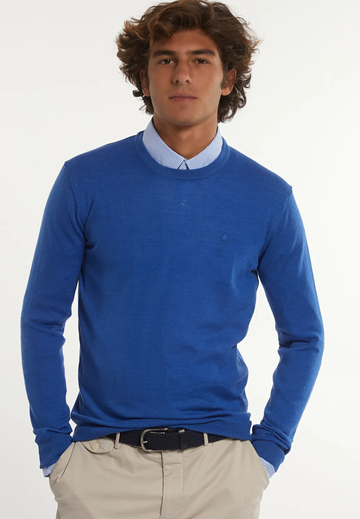Clearance River Woods Custom fit basic merinotrui ronde hals gloaming mix -