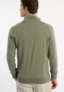Best River Woods Custom fit basic merinotrui opstaande kraag jade mix -