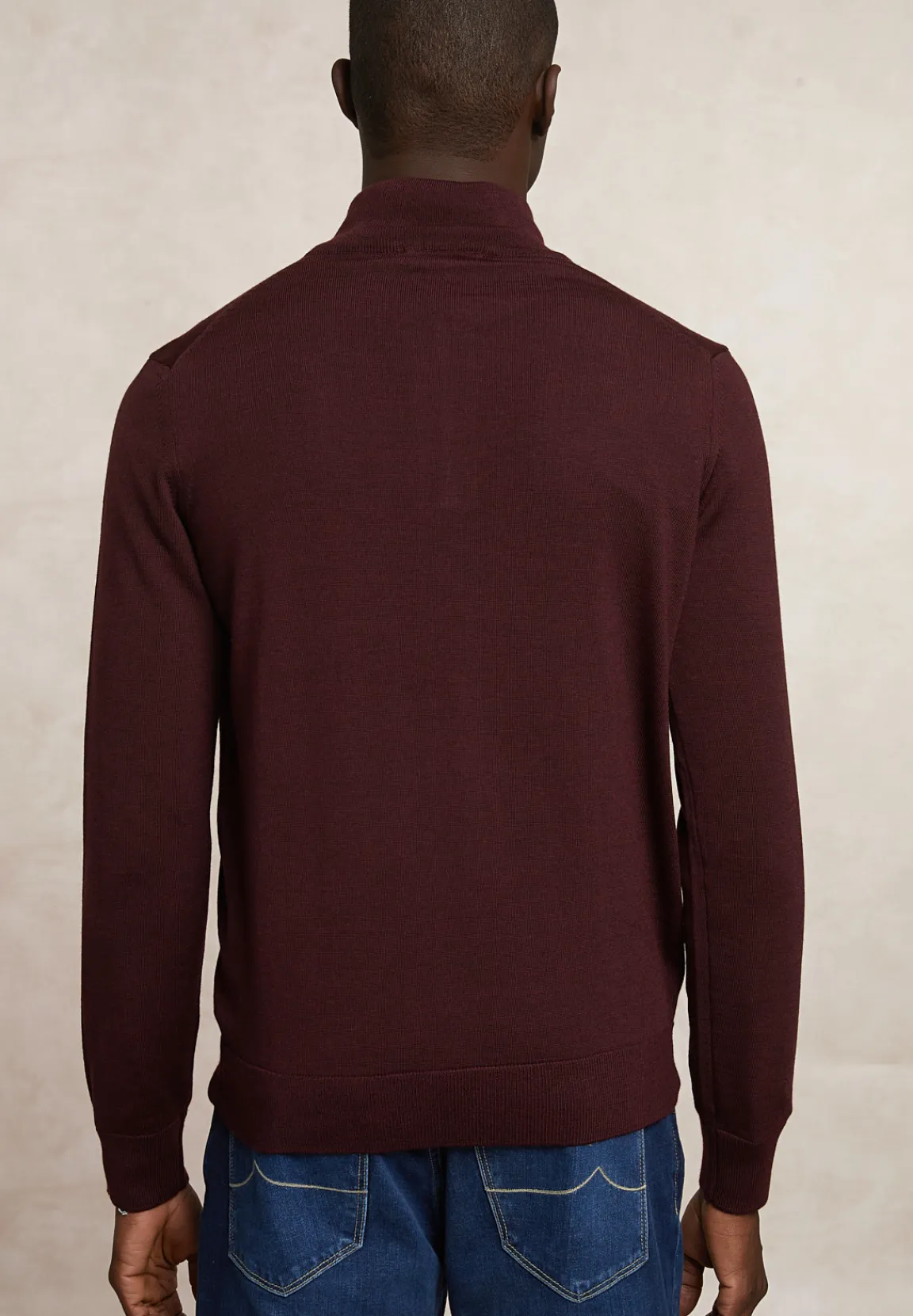 Discount River Woods Custom fit basic merinotrui halve rits porto mix -