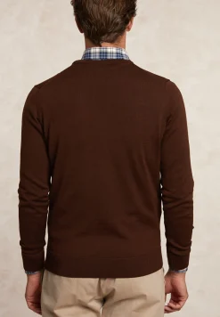 Discount River Woods Custom fit basic merinotrui ronde hals milky way mix -