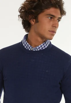 Sale River Woods Custom fit basic merinotrui ronde hals twilight mix -