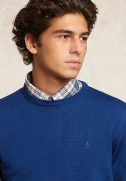 Fashion River Woods Custom fit basic merinotrui ronde hals lake -