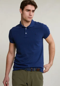 Clearance River Woods Custom fit basic pima katoen polo saphire mix -