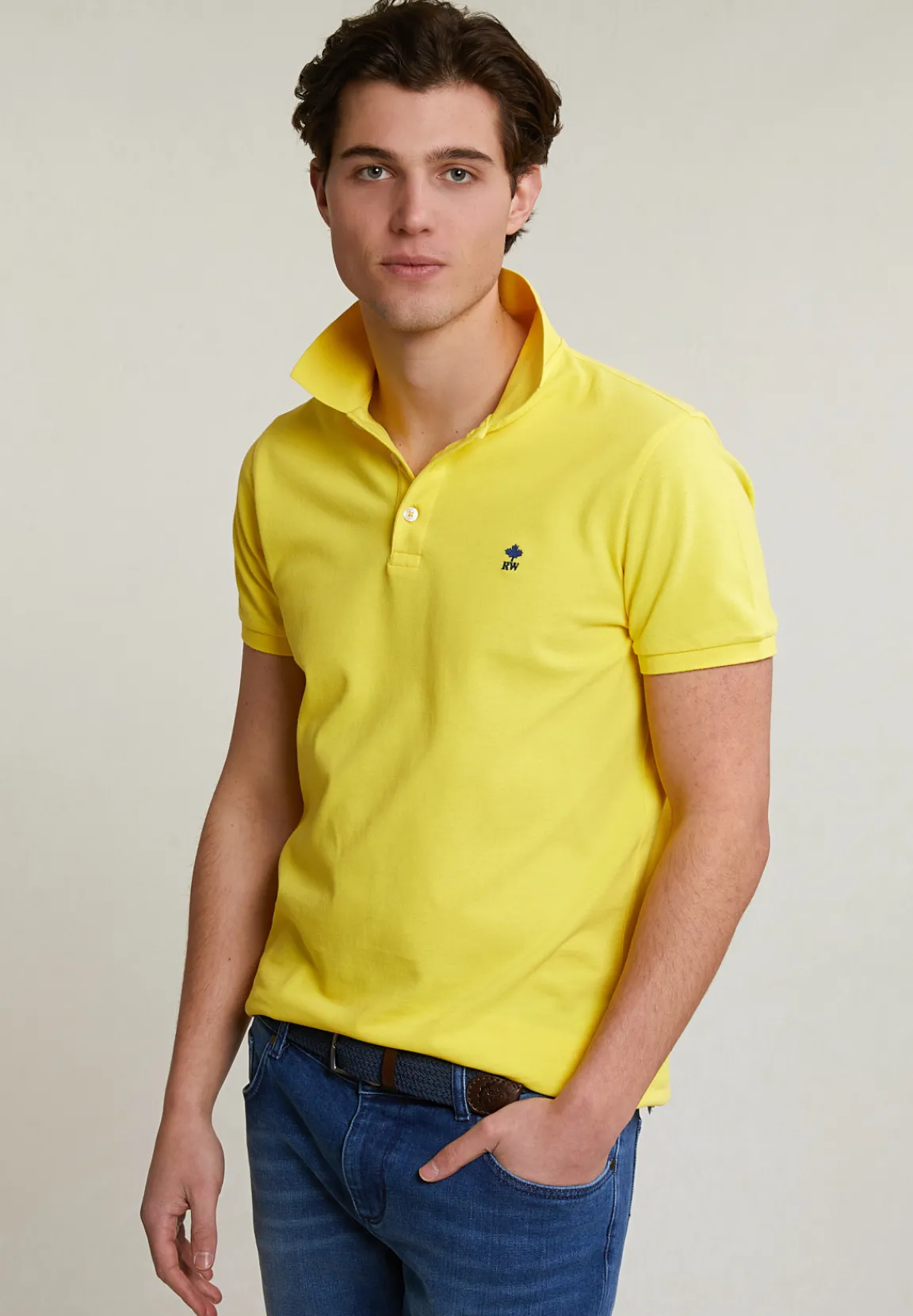 Best River Woods Custom fit basic pima katoen polo lemonade -