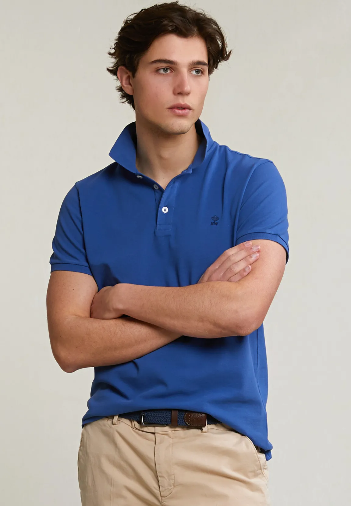 Clearance River Woods Custom fit basic pima katoen polo hamptons blue -