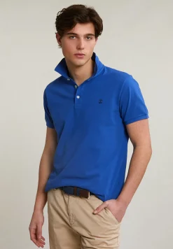 Sale River Woods Custom fit basic pima katoen polo blueberry -