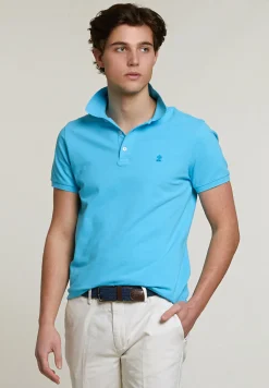 Online River Woods Custom fit basic pima katoen polo acqua -
