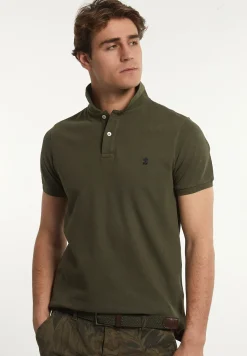 Outlet River Woods Custom fit basic pima katoen polo forest mix -