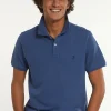 Sale River Woods Custom fit basic pima katoen polo denim mix -