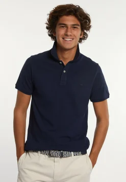 Outlet River Woods Custom fit basic pima katoen polo dk blue mix -