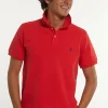 Hot River Woods Custom fit basic pima katoen polo strawberry -