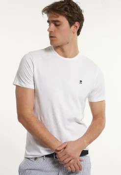 Clearance River Woods Custom fit basic pima katoen T-shirt wit -