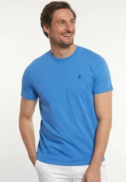 Clearance River Woods Custom fit basic pima katoen T-shirt soft azure -