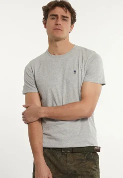 Hot River Woods Custom fit basic pima katoen T-shirt lt grey mix -