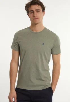 Sale River Woods Custom fit basic pima katoen T-shirt jade mix -
