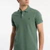 Online River Woods Custom fit basic pima katoen polo opal green mix -