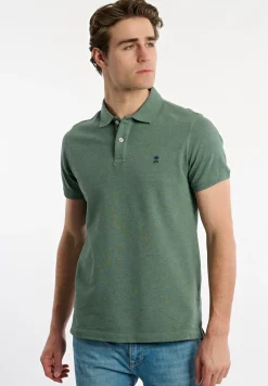 Online River Woods Custom fit basic pima katoen polo opal green mix -