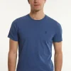 Best River Woods Custom fit basic pima katoen T-shirt denim mix -
