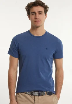 Best River Woods Custom fit basic pima katoen T-shirt denim mix -