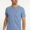 Clearance River Woods Custom fit basic pima katoen T-shirt borstzak oase mix -