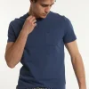 Online River Woods Custom fit basic pima katoen T-shirt borstzak moonlight mix -