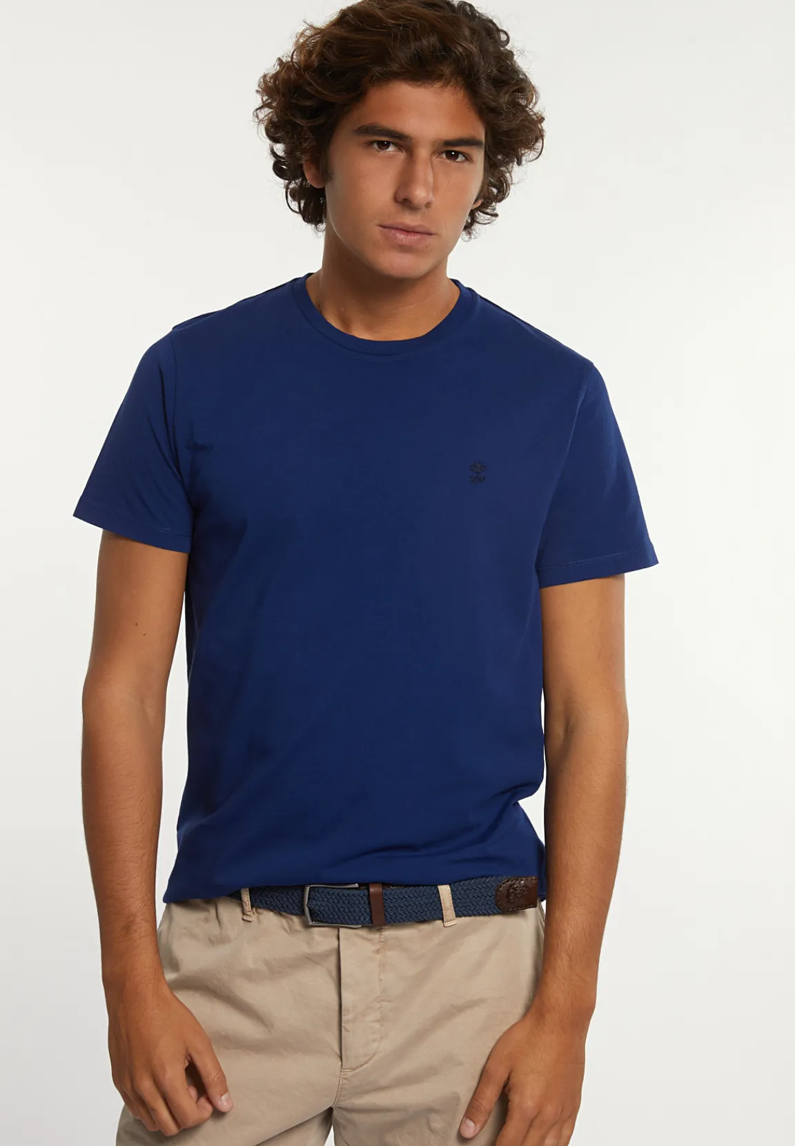Hot River Woods Custom fit basic pima katoen T-shirt indigo -
