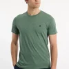 Best River Woods Custom fit basic pima katoen T-shirt opal green mix -