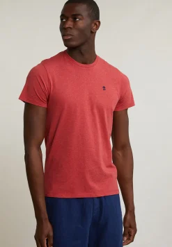 Hot River Woods Custom fit basic pima katoen T-shirt ronde hals scarlet mix -