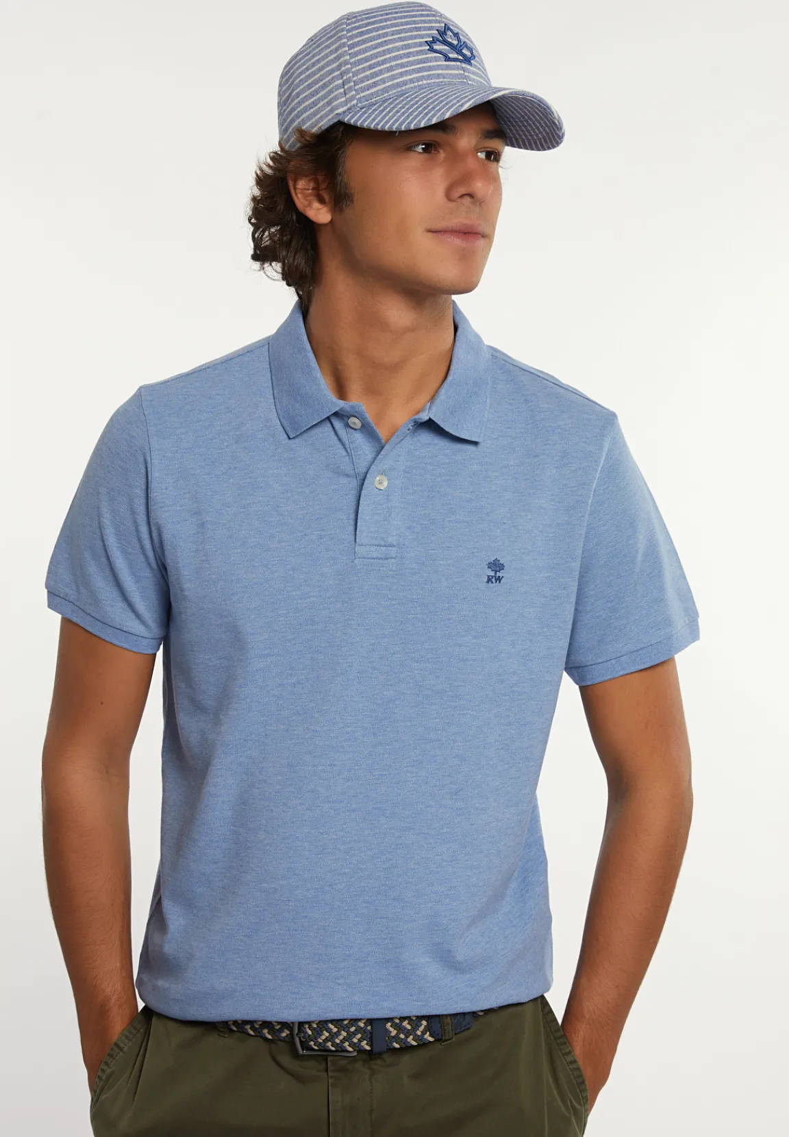 Outlet River Woods Custom fit basic pima katoen polo oase mix -