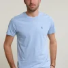 Clearance River Woods Custom fit basic pima katoen T-shirt ronde hals chambray mix -