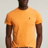 Clearance River Woods Custom fit basic pima katoen T-shirt ronde hals peach -
