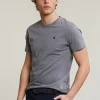 Clearance River Woods Custom fit basic pima katoen T-shirt ronde hals grey mix -