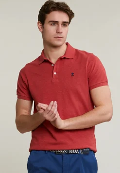 Discount River Woods Custom fit basic pima katoen polo scarlet mix -