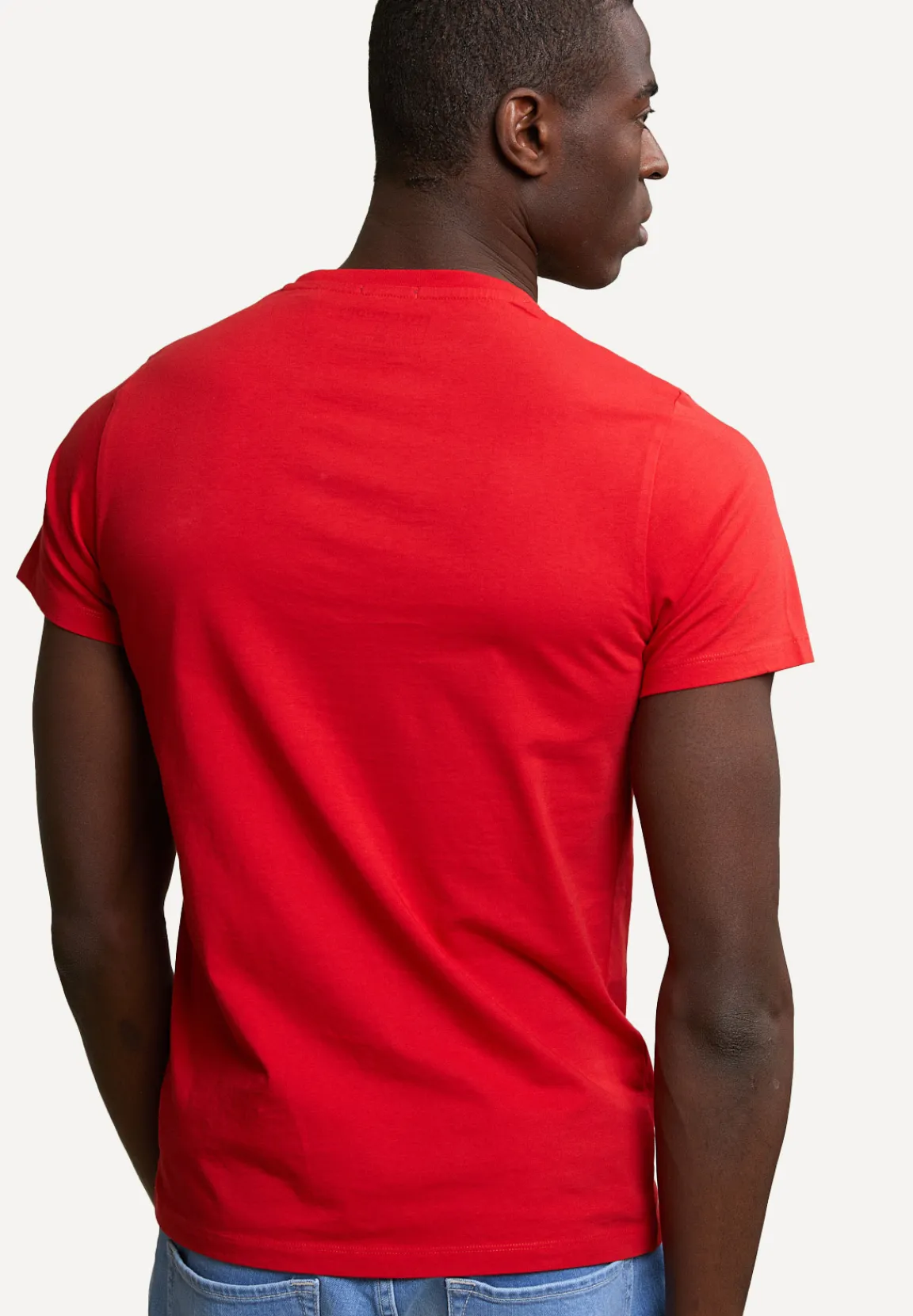 Discount River Woods Custom fit basic pima katoen T-shirt ronde hals harvard red -