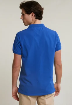 Sale River Woods Custom fit basic pima katoen polo blueberry -