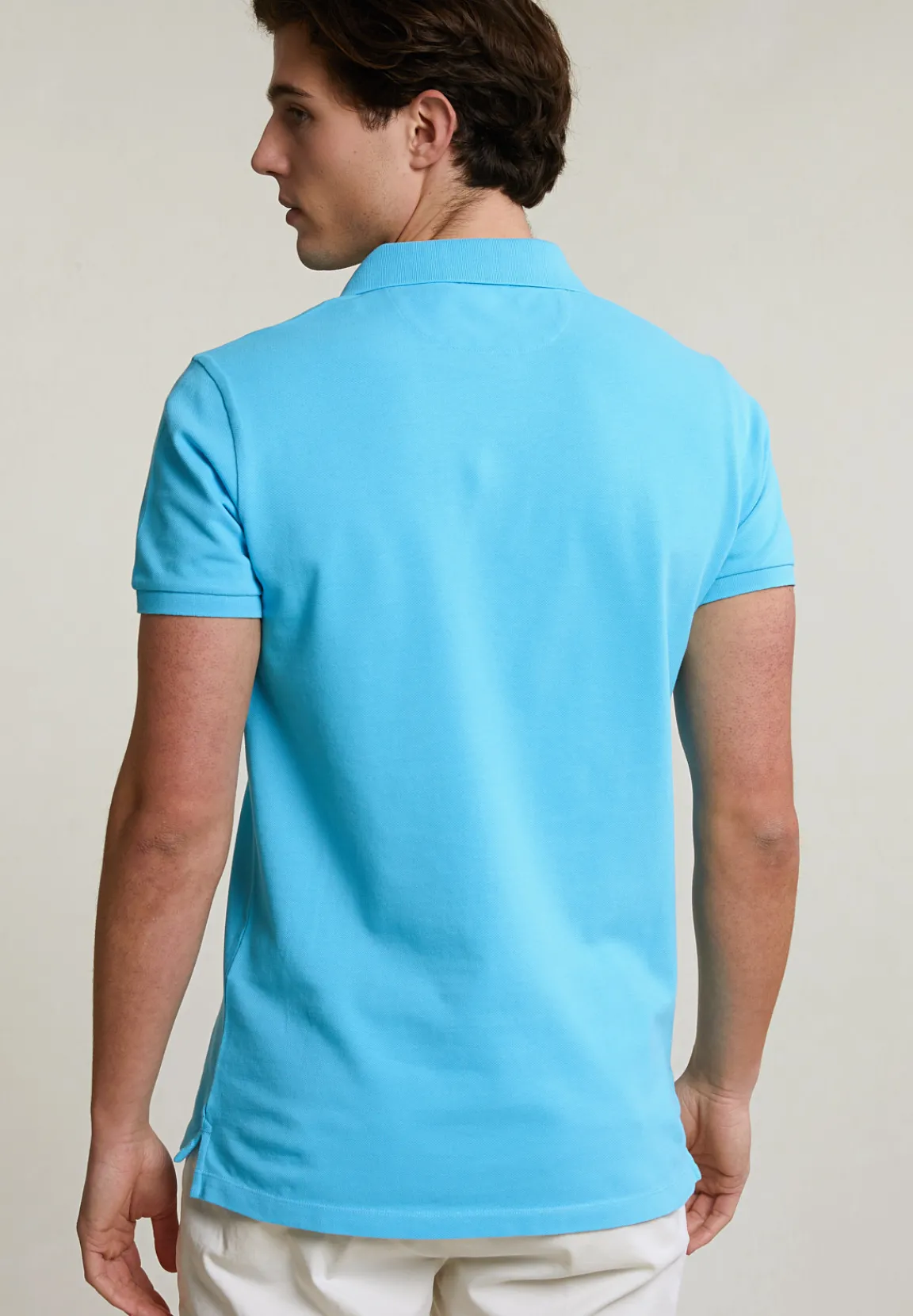 Online River Woods Custom fit basic pima katoen polo acqua -