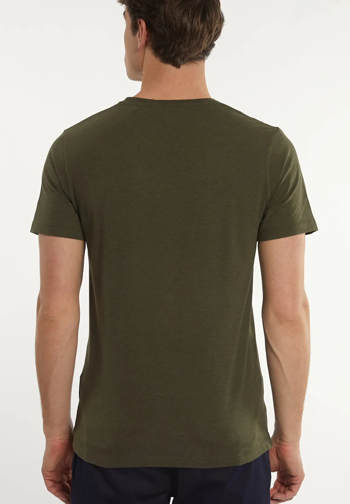 Sale River Woods Custom fit basic pima katoen T-shirt forest mix -