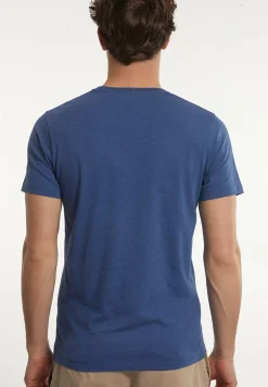 Best River Woods Custom fit basic pima katoen T-shirt denim mix -