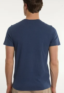 Online River Woods Custom fit basic pima katoen T-shirt borstzak moonlight mix -