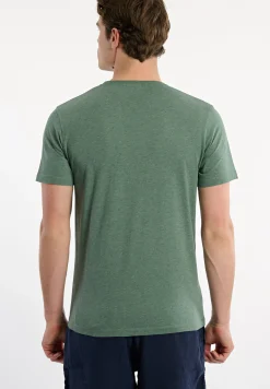 Best River Woods Custom fit basic pima katoen T-shirt opal green mix -