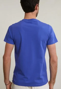 Sale River Woods Custom fit basic pima katoen T-shirt ronde hals reef blue -