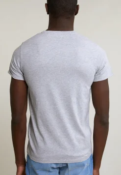 New River Woods Custom fit basic pima katoen T-shirt ronde hals oyster mix -