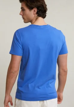 Best River Woods Custom fit basic pima katoen T-shirt ronde hals evening blue -