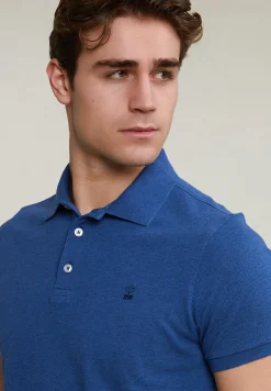 New River Woods Custom fit basic pima katoen polo hamptons blue mix -