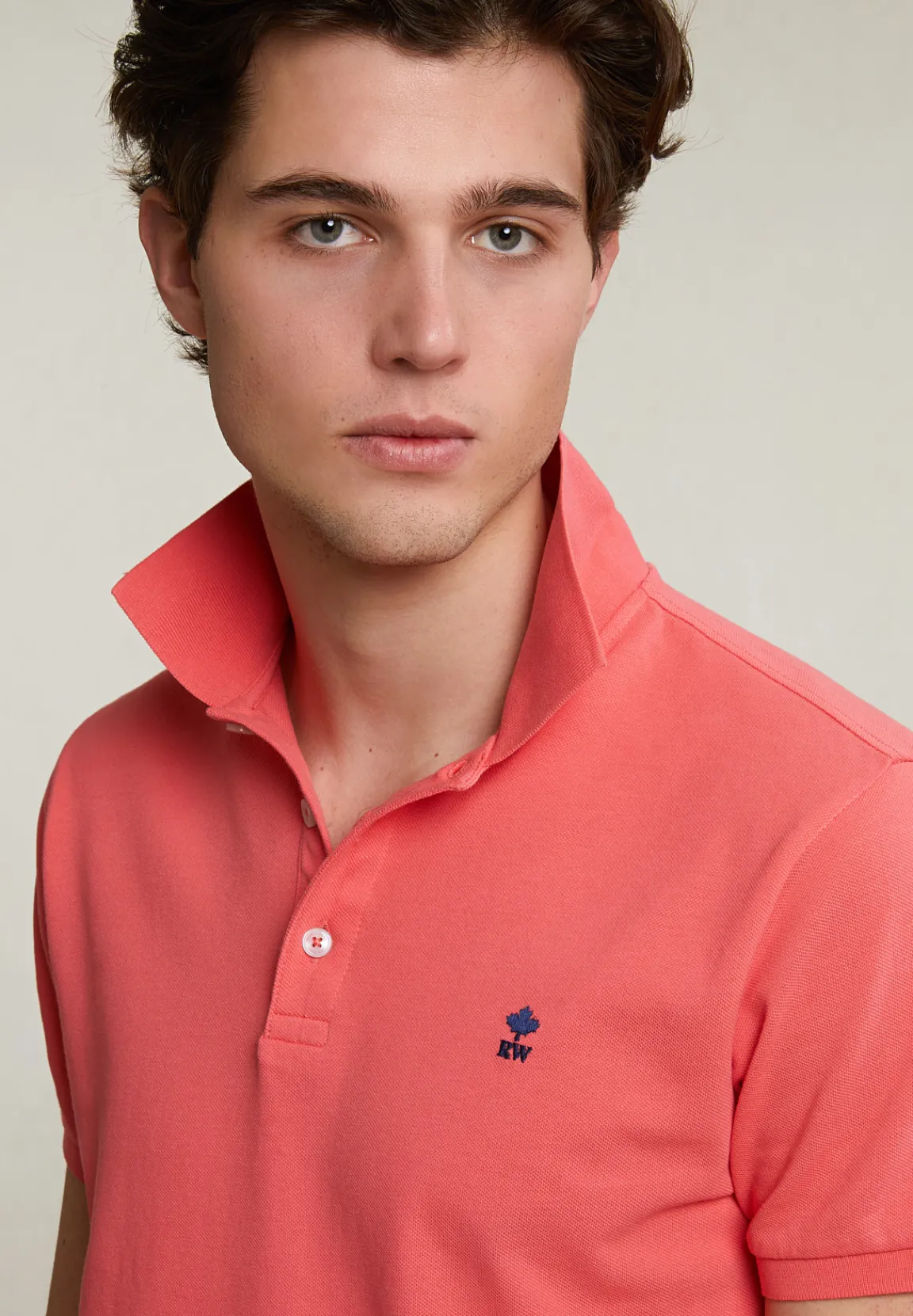 Hot River Woods Custom fit basic pima katoen polo lt sunset -